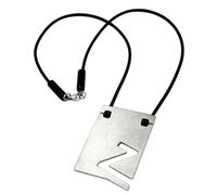 Kette 44x31mm Anhänger Edelstahl Buchstabe Z Vollgummi schwarz 42cm