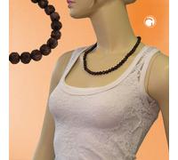 Kette 8mm Kunststoffperlen Barockperlen braun-schwarz-marmoriert 55cm