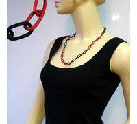 Kette, Anker weit 8mm rot-schwarz-rot