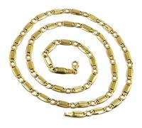 Kette aus 18 Karat Gelbgold, 750, flache Platten, oval, Panzerkette, Dicke 4,8 mm, Länge 60 cm. Hergestellt in Italien.