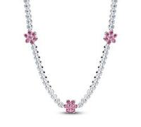 Kette Blumen für Damen aus 925er Silber, Zirkonia