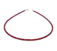 Kette Collier aus echtem Rubin & 925 Silber Edelsteinkette rot Rubinkette für Damen