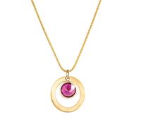 Kette mit Anhänger FASCINATION BY ELLEN K. "375 Gelbgold Rhodolit-Granat" Halsketten Gr. 42/45cm, Gold, Länge: 45 cm Breite: 15.0 mm, gelb (gelb, bordeaux) Damen Ketten mit Anhänger (41788303-0)