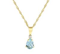 Kette mit Anhänger "375 Gold mit Blautopas (beh.) und Zirkonia weiß", weiß, FASCINATION BY ELLEN K., Halsketten, Damen, 45cm, Gold, L: 45, glänzend (99924857-0) weiß