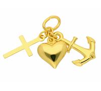 Kette mit Anhänger ADELIA´S "Damen 585 Gold Anhänger Glaube-Liebe-Hoffnung", gold, Halsketten, Damen, Gold, Schmuckset - Set mit Halskette (88356267-0) gold