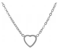 Kette mit Anhänger ADELIA´S "Damen Edelstahl Ankerkette Halskette mit Anhänger Herz", silber (silber, herz), Halsketten, Damen, unbekannt, Edelstahl (59624934-0) silber, herz