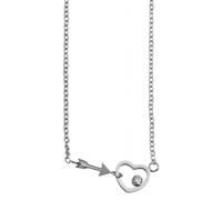 Kette mit Anhänger ADELIA´S "Damen Edelstahl Halskette mit Anhänger Herz unbekannt cm", silber (silber, herz), Halsketten, Damen, unbekannt, Edelstahl (87870428-0) silber, herz