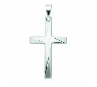 Kette mit Anhänger ADELIA´S "Damen & Herren 585 Weißgold Kreuz Anhänger", silber, Halsketten, Damen, Gold, Schmuckset - Set mit Halskette (70256224-0) silber