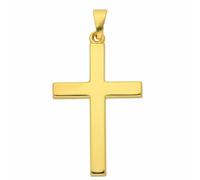 Kette mit Anhänger ADELIA´S "Schmuckset - Set mit Halskette 585 Gold Kreuz Anhänger", gold, Halsketten, Damen, Gold, Schmuckset - Set mit Halskette (58699037-0) gold