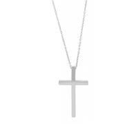 Kette mit Anhänger ADELIA´S "Unisex Edelstahl Halskette mit Anhänger Kreuz", silber (silber, kreuz), Halsketten, Damen, unbekannt, Edelstahl (31795254-0) silber, kreuz