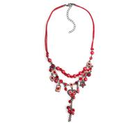Kette mit Anhänger ALLGÄU REBELL "Cate", Damen, Gr. onesize, Metall, rot, Basic, Halsketten, mit kleinen Glassteinen (93198800-0) rot