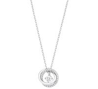 Amor Kette mit Anhänger 925 Sterling Silber Damen Halsschmuck, mit Zirkonia synth., 42+3 cm, Silber, Kommt in Schmuck Geschenk Box, 2026238