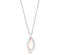 Kette mit Anhänger AMOR "2026245", rosa (silberfarben, roségoldfarben, weiß), Halsketten, Damen, Silber 925 (Sterlingsilber), L: 45, mit Zirkonia (synth.) (11282937-0) silberfarben, roségoldfarben, we