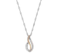 Kette mit Anhänger AMOR "9207831", rosa (silberfarben, roségoldfarben, weiß), Halsketten, Damen, Silber 925 (Sterlingsilber), L: 45, mit Zirkonia (synth.) (54374611-0) silberfarben, roségoldfarben, we