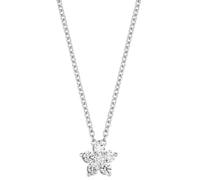 Amor Kette mit Anhänger Damen Blüte 9070008 – Silber 925, Zirkonia (synth.), 45 cm, silber/weiß