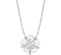 Kette mit Anhänger AMOR "Blume", silber (silber, 925), Halsketten, Damen, Silber 925 (Sterlingsilber), L: 45 B: 1mm, mit Zirkonia (synth.), B:1mm (572101-0) silber, 925