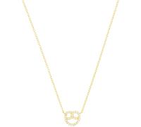 Kette mit Anhänger AMOR "Breze, Trachtenschmuck, Volksfest", gold (gelbgoldfarben, kristallweiß), Halsketten, Damen, Silber 925 (Sterlingsilber), L: 45, mit Zirkonia (synth.) (33465809-0) gelbgoldfarb