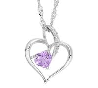 Amor Damen Halskette mit Herz-Anhänger 925 Sterling Silber, Zirkonia (synth.), 45 cm – Geschenkbox