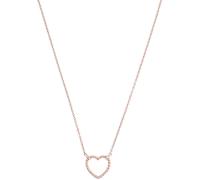 Kette mit Anhänger Damen, Roségold, 13 mm, Weiß, 1,4 mm 2036916