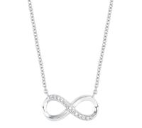 Amor Kette mit Anhänger 925 Sterling Silber Damen Halsschmuck, mit Zirkonia synth., 43 cm, Silber, Infinity, Kommt in Schmuck Geschenk Box, 2018179