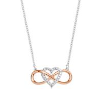 Amor Kette mit Anhänger 925 Sterling Silber Damen Halsschmuck, mit Zirkonia synth., 42+3 cm, Bicolor, Infinity, Kommt in Schmuck Geschenk Box, 2022424