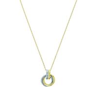 Kette mit Anhänger AMOR "Kreis, 2039983", gelb (gelbgoldfarben, edelstahlfarben), Halsketten, Damen, Edelstahl, L: 45cm B: 1,3mm, B:1,3mm (46677317-0) gelbgoldfarben, edelstahlfarben
