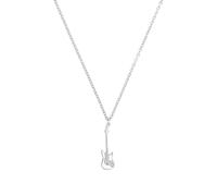 Kette mit Anhänger AMOR "Scorpions by Amor, Gitarren-Design", silberfarben, Halsketten, Damen, Silber 925 (Sterlingsilber), L: 50 B: 2mm, B:2mm (79331110-0) silberfarben