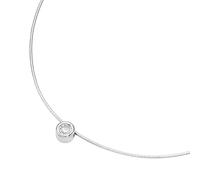 Kette mit Anhänger "Anhänger mit Zirkonia an Omegareif, Silber 925", weiß, GIORGIO MARTELLO MILANO, Halsketten, Damen, 43cm, Silber 925 (Sterlingsilber) (63851151-0) weiß