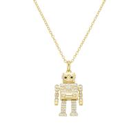 Kette mit Anhänger "Anhänger Roboter mit Zirkonia, Silber 925", gold, GIORGIO MARTELLO MILANO, Halsketten, Damen, 45cm, Silber 925 (Sterlingsilber) (24673756-0) gold