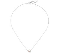 Kette mit Anhänger Anker 925 Silber bicolor vergoldet 18 Zirkonia 45 cm