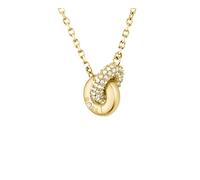 BOSS Jewelry Halskette für Damen Kollektion LIVE PRECIOUS aus Hellgelbem Gold mit Verschlungenen Ringen und Kristallen - 1580755