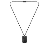 Kette mit Anhänger BOSS "Schmuck Edelstahl Halsschmuck Venezianerkette ID", schwarz, Halsketten, Herren, Edelstahl, L: 61, Kette mit Anhänger (51124727-0)