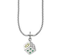 Kette mit Anhänger BRUNO BANANI "Schmuck", bunt (edelstahlfarben, gelb, violett, schwarz, rot, hellblau, grün), Halsketten, Damen, Edelstahl, L: 55 B: 2,8mm, B:2,8mm (76359552-0) edelstahlfarben, gelb