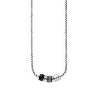 Kette mit Anhänger BRUNO BANANI "Schmuck Geschenk Edelstahlkette mit runden Elementen", edelstahlfarben, schwarz, Halsketten, Herren, Edelstahl, L: 53 B: 2,3mm, B:2,3mm (27515323-0) edelstahlfarben, s