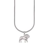 Kette mit Anhänger BRUNO BANANI "Schmuck Geschenk Halskette Löwe Venezianerkette", silber (edelstahlfarben), Halsketten, Herren, Edelstahl, L: 55 (16562865-0) edelstahlfarben