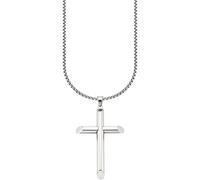 Kette mit Anhänger BRUNO BANANI "Schmuck Geschenk Halsschmuck Halskette mit Anhänger großes Kreuz", silber (edelstahlfarben), Halsketten, Damen, Edelstahl, L: 70 B: 3,4mm, B:3,4mm (85446962-0) edelsta