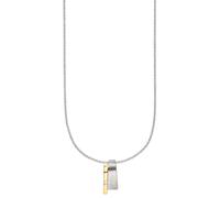 Kette mit Anhänger BRUNO BANANI "Schmuck Geschenk Silber 925 Halsschmuck Halskette Ankerkette", gold (silberfarben, gelbgoldfarben, weiß), Halsketten, Damen, Silber 925 (Sterlingsilber), L: 45, mit Zi