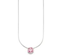 Kette mit Anhänger BRUNO BANANI "Schmuck Geschenk Silber 925 Halsschmuck Halskette Schlangenkette Stein", bunt (silberfarben, pink), Halsketten, Damen, Silber 925 (Sterlingsilber), L: 45, mit Zirkonia