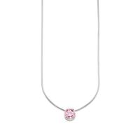Kette mit Anhänger BRUNO BANANI "Schmuck Geschenk Silber 925 Halsschmuck Halskette Schlangenkette Stein", bunt (silberfarben, pink), Halsketten, Damen, Silber 925 (Sterlingsilber), L: 45, mit Zirkonia