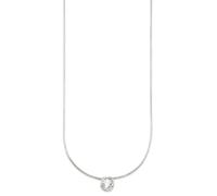 Kette mit Anhänger BRUNO BANANI "Schmuck Geschenk Silber 925 Halsschmuck Halskette Schlangenkette Stein", silber (silberfarben, kristallweiß), Halsketten, Damen, Silber 925 (Sterlingsilber), L: 45, mi