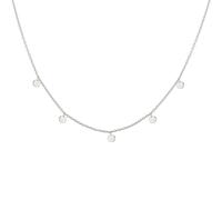 Kette mit Anhänger CAÏ "925 Silber rhodiniert Anhänger Plättchen", weiß, Halsketten, Damen, 38+5cm, Silber 925 (Sterlingsilber), L: 43, glänzend (97154544-0) weiß