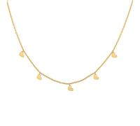 Kette mit Anhänger CAÏ "925 Silber vergoldet Anhänger Herzen", gelb, Halsketten, Damen, 38 + 5cm, Silber 925 (Sterlingsilber), L: 43cm, glänzend (54721236-0) gelb