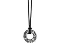 Kette mit Anhänger CAÏ "925/- Sterling Silber matt-oxidiert Leder", silbergrau, Halsketten, Herren, 60cm, 0,01, Silber 925 (Sterlingsilber), L: 60 B: 22,5mm, matt, B:22,5mm (16904148-0) silbergrau