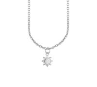 Kette mit Anhänger CAÏ "925 Sterling Silber rhodiniert Sonne", weiß, Halsketten, Damen, 39+5cm, Silber 925 (Sterlingsilber), L: 44 B: 1mm, glänzend, Kette mit Anhänger, B:1mm (47315216-0)