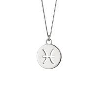Kette mit Anhänger CAÏ "Fische Sternzeichen 925/- Sterling Silber rhodiniert", weiß, Halsketten, Damen, 50+5cm, Silber 925 (Sterlingsilber), L: 55 B: 15mm, glänzend, B:15mm (25941920-0) weiß