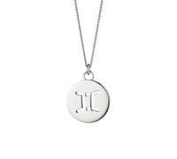 Kette mit Anhänger CAÏ "Zwilling Sternzeichen 925/- Sterling Silber rhodiniert", weiß, Halsketten, Damen, 50+5cm, Silber 925 (Sterlingsilber), L: 55 B: 15mm, glänzend, Kette mit Anhänger, B:15mm (9617