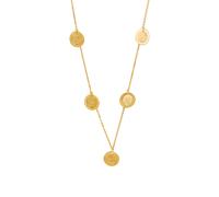 Kette mit Anhänger CELESTA "925 Silber vergoldet Coin", weiß, Halsketten, Damen, 42+2,5cm, Silber 925 (Sterlingsilber), L: 44,5 B: 10mm, glitzernd, B:10mm (92598245-0) weiß