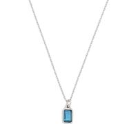 JEWELS BY LEONARDO Halskette Ciao Sophia, kurze Kette aus silberfarbenem Edelstahl, blauer Glaskristall, 42-47 cm Länge, Schmuck Geschenk, 024473