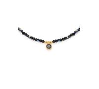 JEWELS BY LEONARDO Halskette Ciao Lola • Kette aus goldfarbenem Edelstahl • schwarze Glaskristalle mit funkelndem Facettenschliff • 40-45 cm Länge • besonderes Schmuck Geschenk für Frauen • 018781
