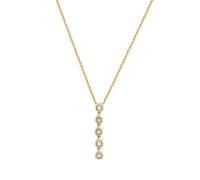 Kette mit Anhänger DIAMONDS BY ELLEN K. "585 Gelbgold bicolor Brill." Halsketten Gr. 42/45cm, 0,05 ct, Gold, Länge: 45 cm Breite: 3.7 mm, bunt (mehrfarbig, weiß) Damen Ketten mit Anhänger (32821537-0)